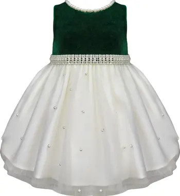 AMERICAN PRINCESS Velvet Mesh Party Dress | Nordstromrack | Nordstrom Rack