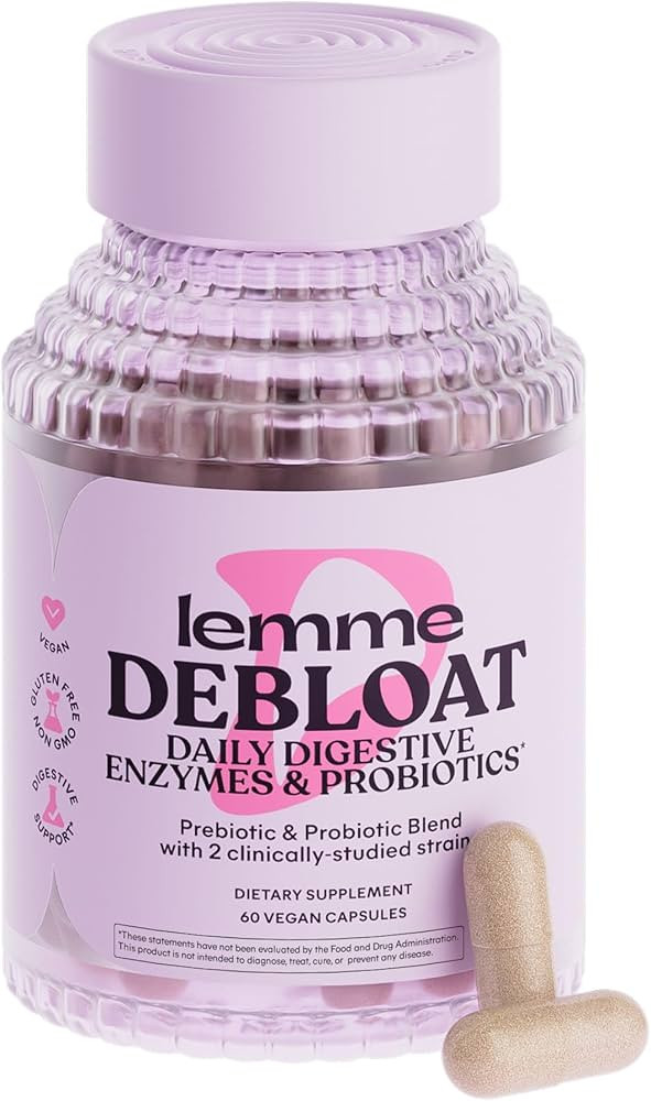 Lemme Debloat 3-in-1 Prebiotic, Probiotic & Digestive Enzyme Capsules for Bloating & Gas Relief -... | Amazon (US)