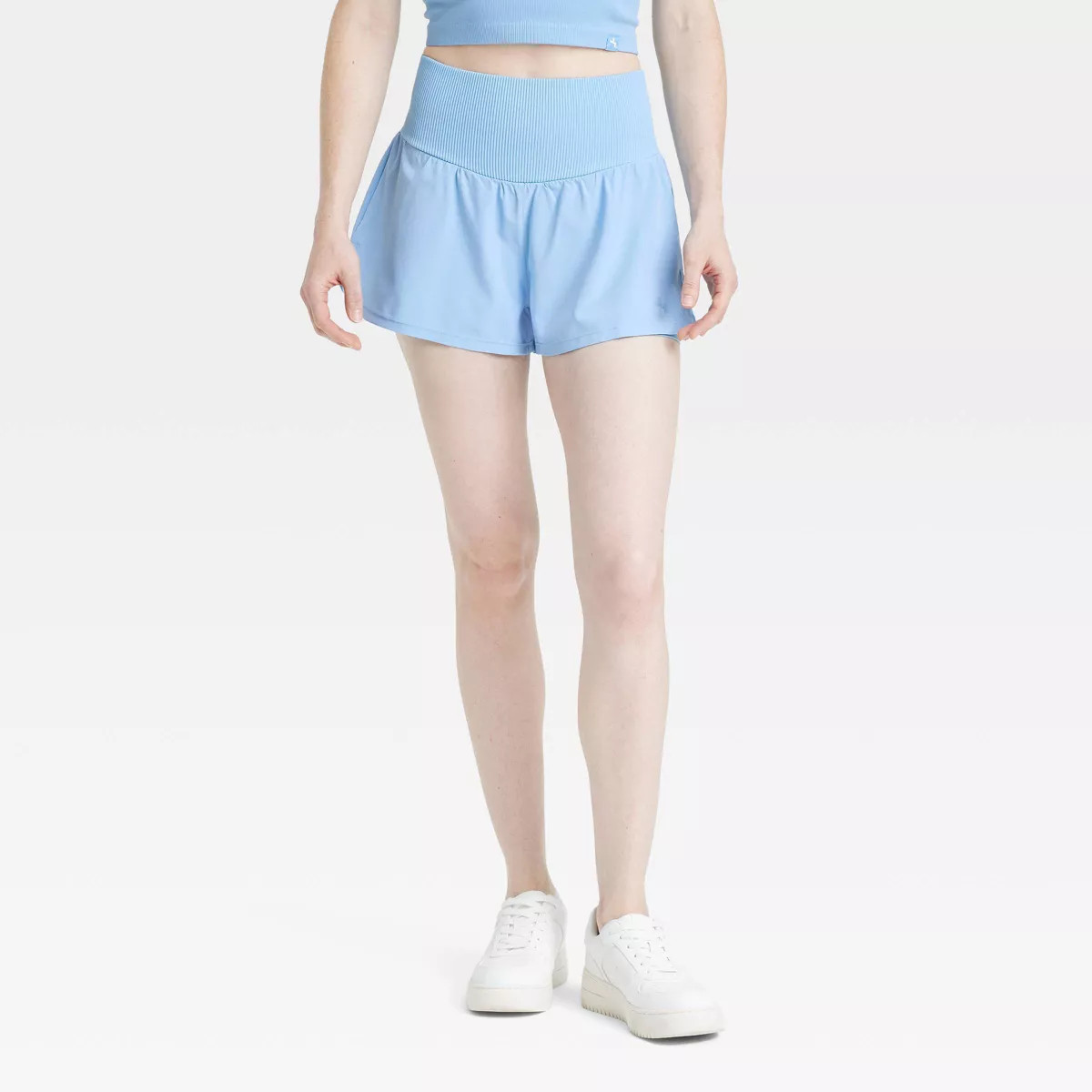 Women's High-Rise Seamless Waistband Woven Shorts 2.5" - JoyLab™ Light Blue M | Target