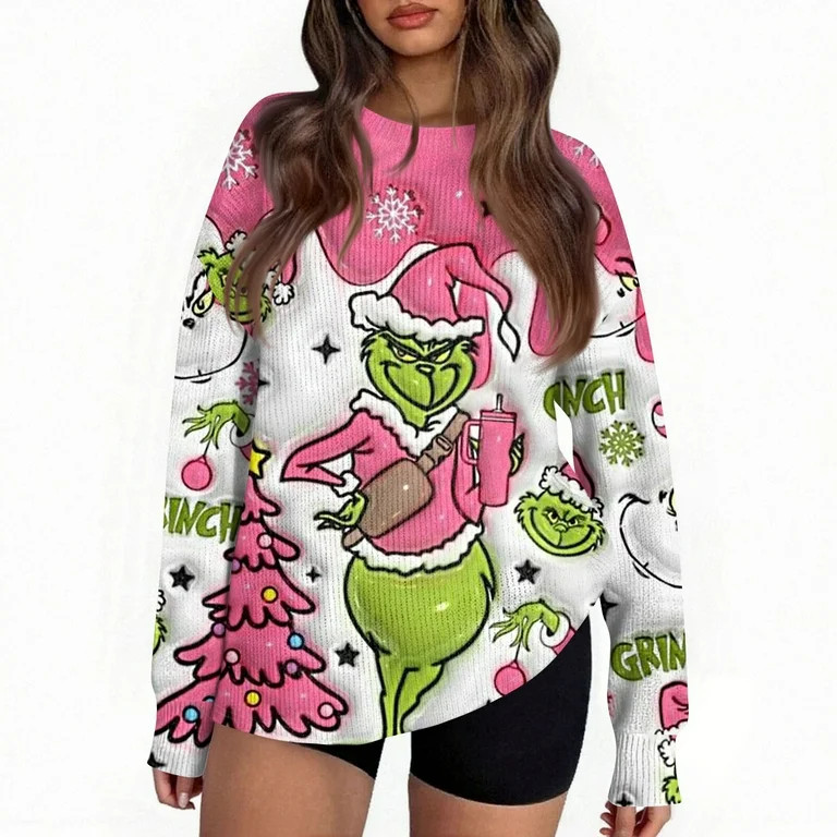 Women Funny Ugly Christmas Sweater 2025 Lightweight Knit Holiday Sweater LP M | Walmart (US)