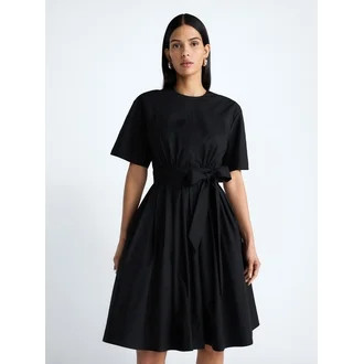 Devil Wears Prada Scoop Collection Women's and Women's Plus Cotton Tie-Waist Midi Dress, Sizes 0-... | Walmart (US)