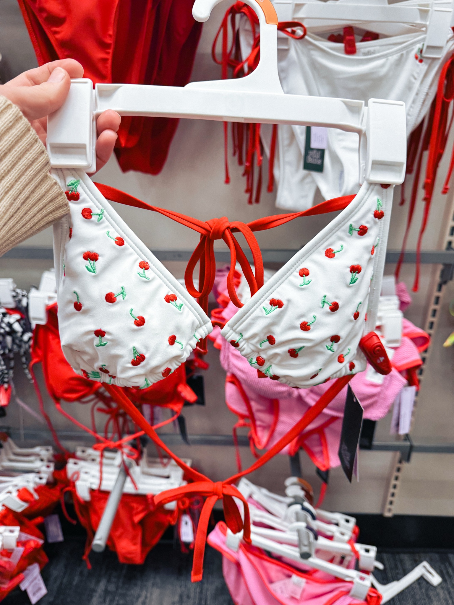 This cherry print embroidered bikini is so cute and summery! Will be adorable with denim shorts!
# bikinis # affordable fashion # women’s swimwear 

#LTKFindsUnder50
