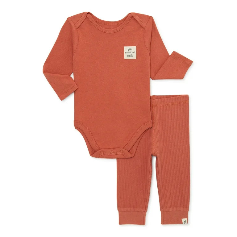 easy-peasy Baby Bodysuit and Jogger Pants Outfit Set, 2-Piece, Sizes 0/3-24 Months | Walmart (US)