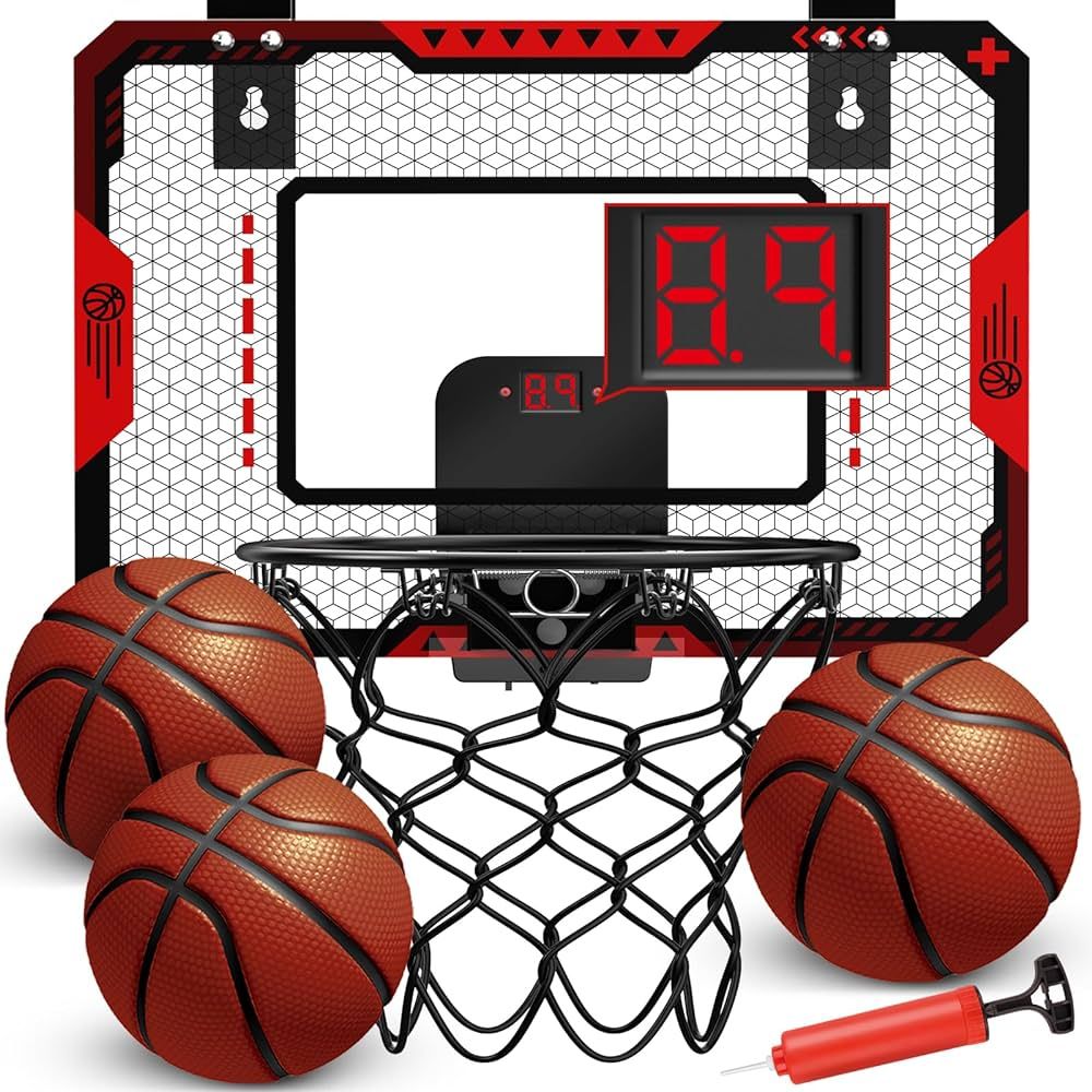 Indoor Basketball Hoop for Kids 5 6 7 8 9 10+Years Old Boys,Mini Basketball Hoop Over The Door Mi... | Amazon (US)