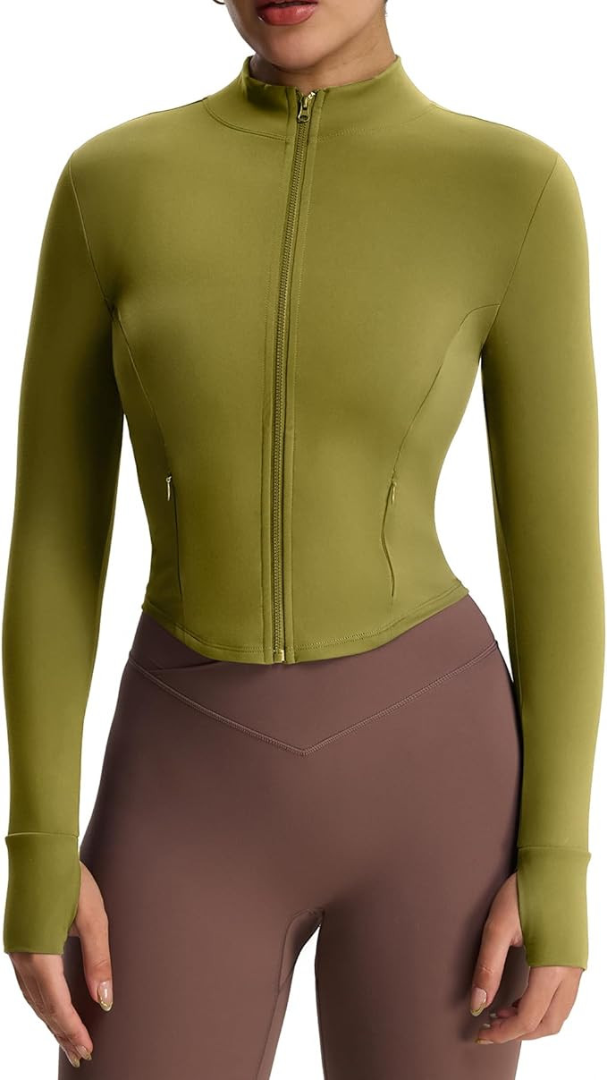 Aoxjox Women's Geo Full Zip Velura Jacket Workout Buttery Soft PlushFlex™ Long Sleeve Thumbhole... | Amazon (US)