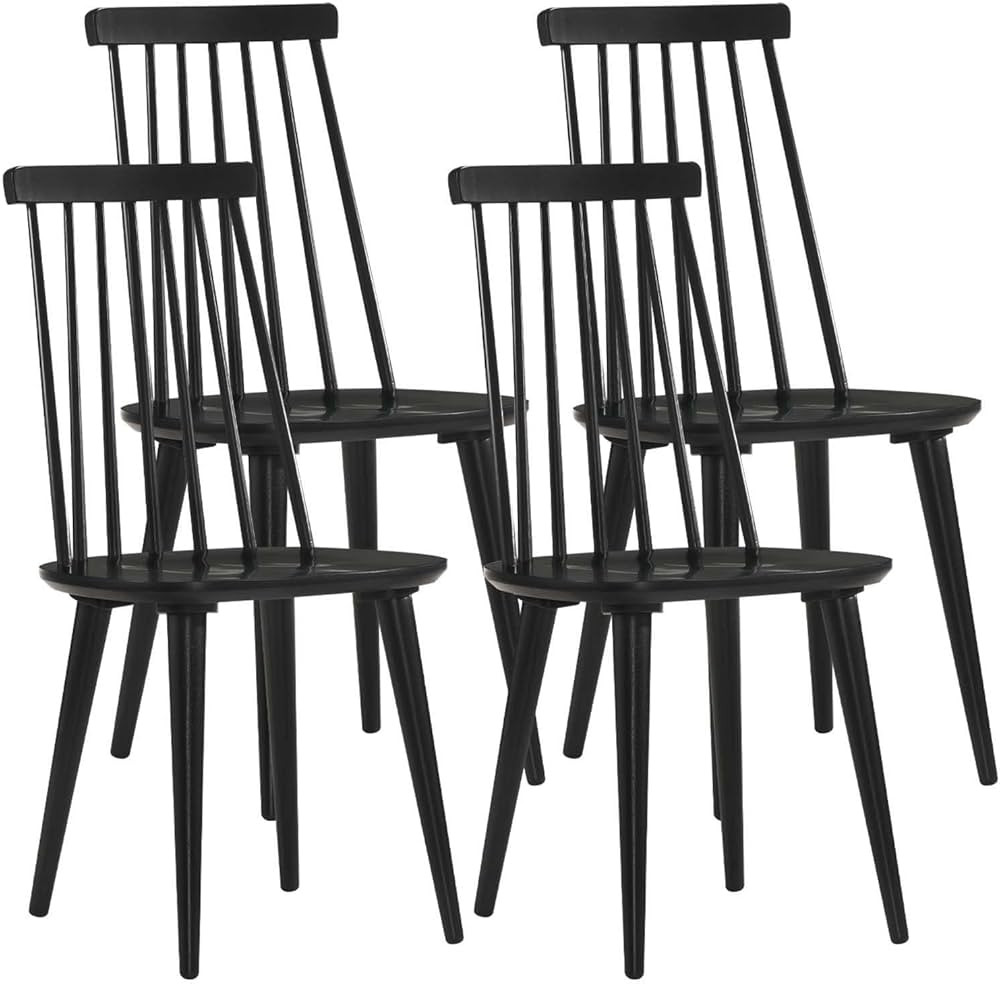Amazon.com - DUHOME Dining Chairs Set of 4 Wood Dining Room Chair Black Spindle Side Kitchen Room... | Amazon (US)