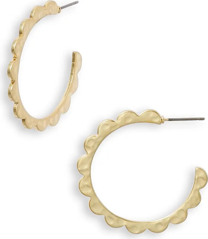 Scalloped Medium Hoop Earrings | Nordstrom
