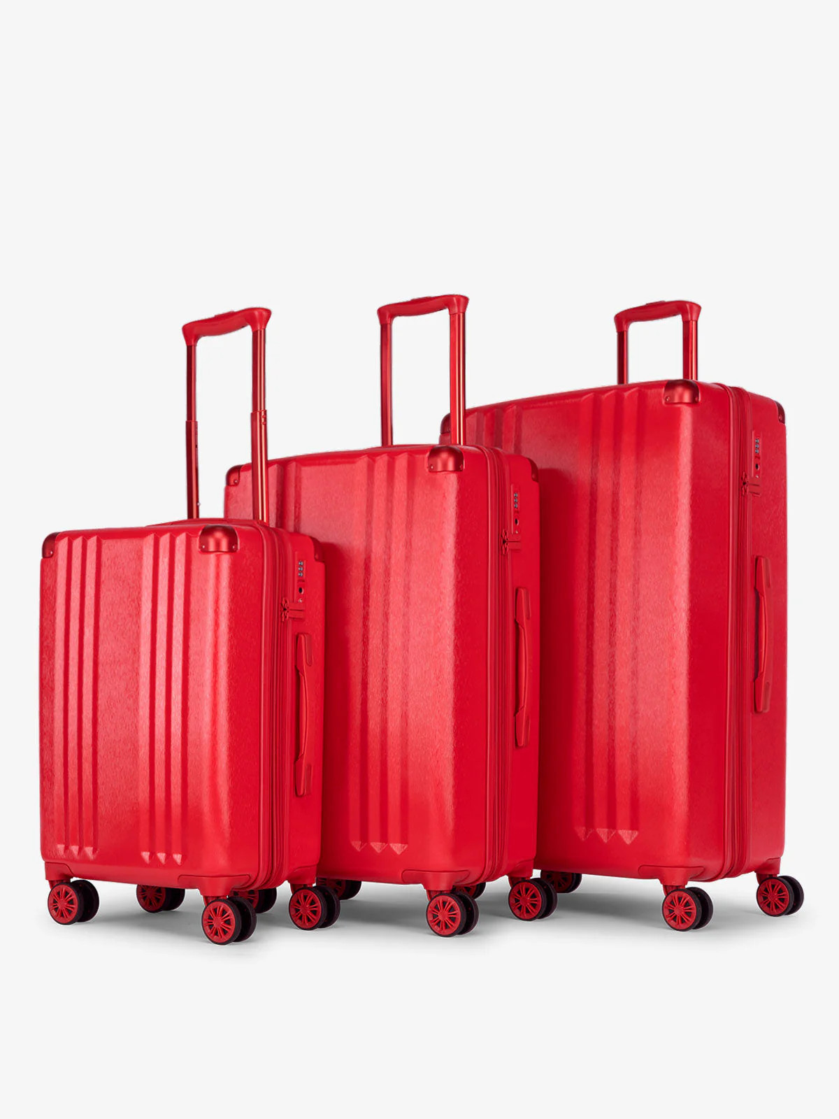 CALPAK Ambeur 3-Piece Luggage Set in Metallic Red | Travel Suitcase Set | CALPAK