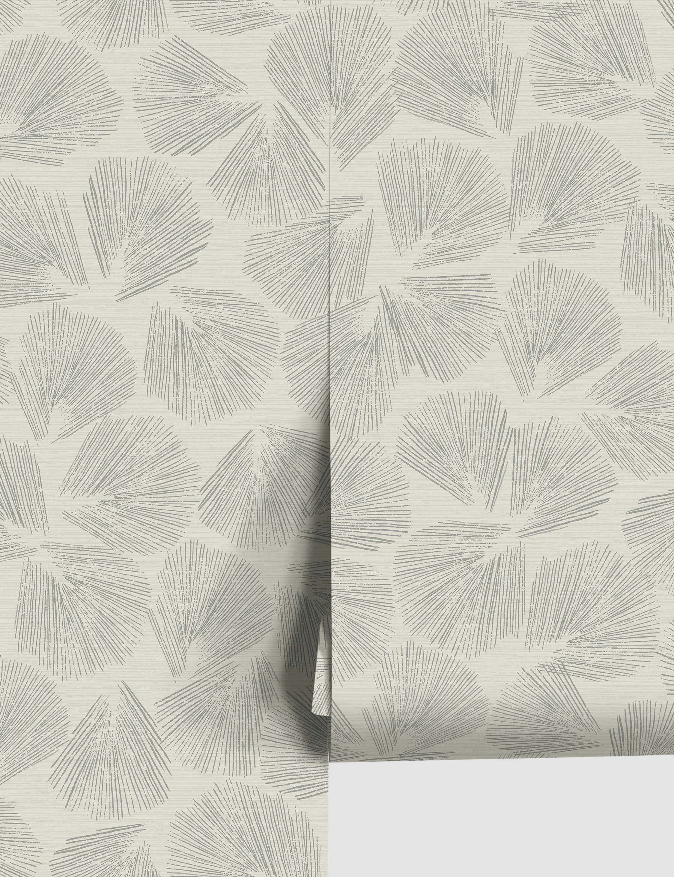 Elora Leaf Wallpaper by Christiane Lemieux, Gray | Lulu and Georgia 