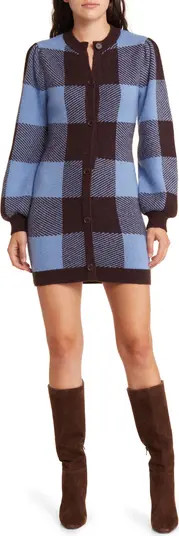 Plaid Button Front Sweater Dress | Nordstrom