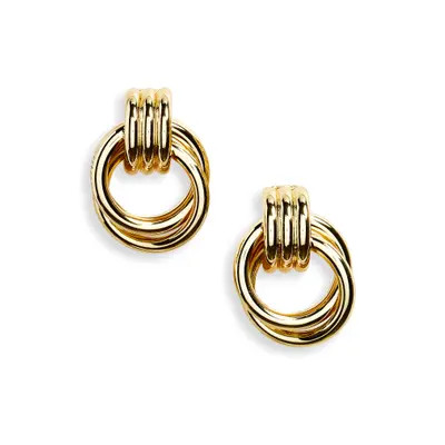 BaubleBar Interlocking Hoop Earrings in Gold at Nordstrom | Nordstrom