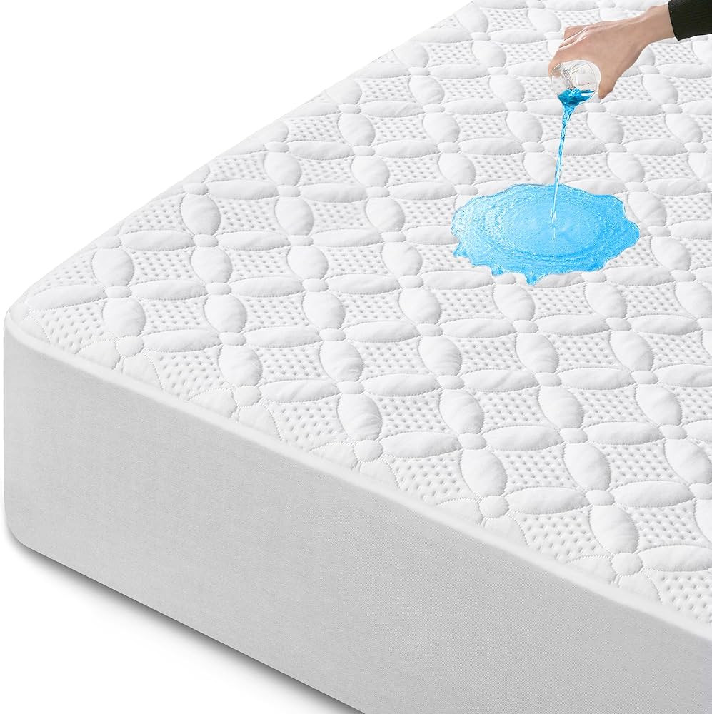 Lunsing Full Size Mattress Protector, Soft Bamboo Viscose Waterproof Full Mattress Pad Cover, Coo... | Amazon (US)