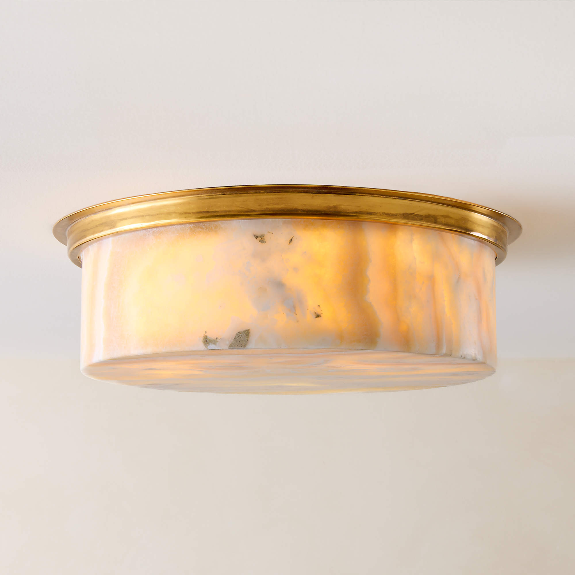 Natalia Onyx and Aged Brass Flush Mount Light | CB2 | CB2