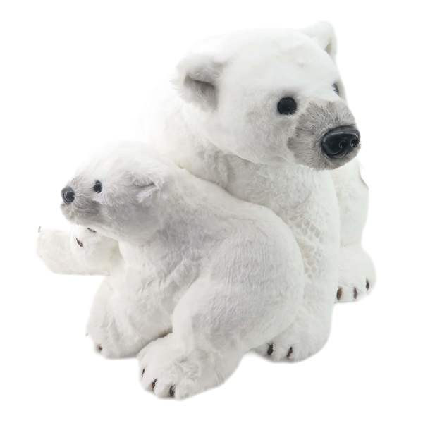 White Polar Bear with Baby, 18" | At Home