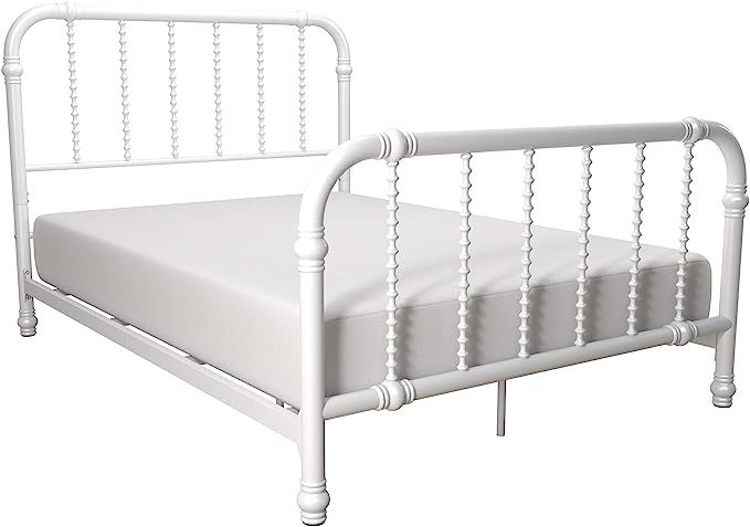 DHP Jenny Lind Metal Full Bed Frame in White | Amazon (US)