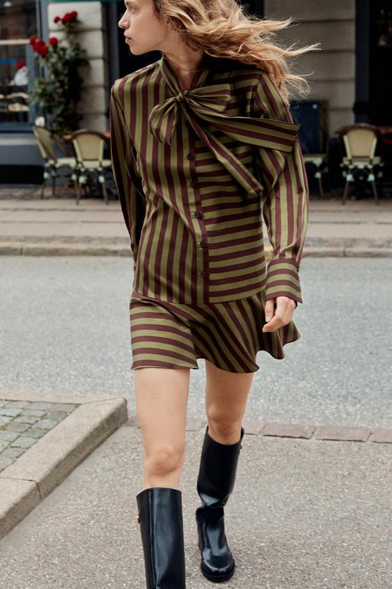 Zara - Animal Print Mini Dress - Women - Snake - Women | Zara US