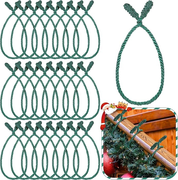 Zhengmy 24 Pcs 30 Inch Christmas Garland Ties Decorative Twist Ties for Banister Reusable Flexibl... | Amazon (US)