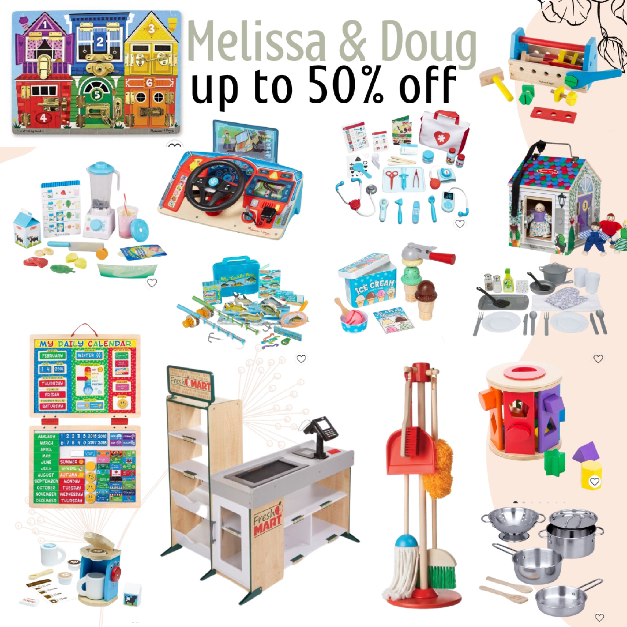 Melissa and Doug toys are my faves for gift giving because they are teaching toys. I love that they help kids learn and play at the same time. They are well made out of wood and they hold up. Gifts for kids, gifts for grandkids, gifts for nieces and nephews, gifts for littles 

#LTKfamily #LTKkids #LTKsalealert