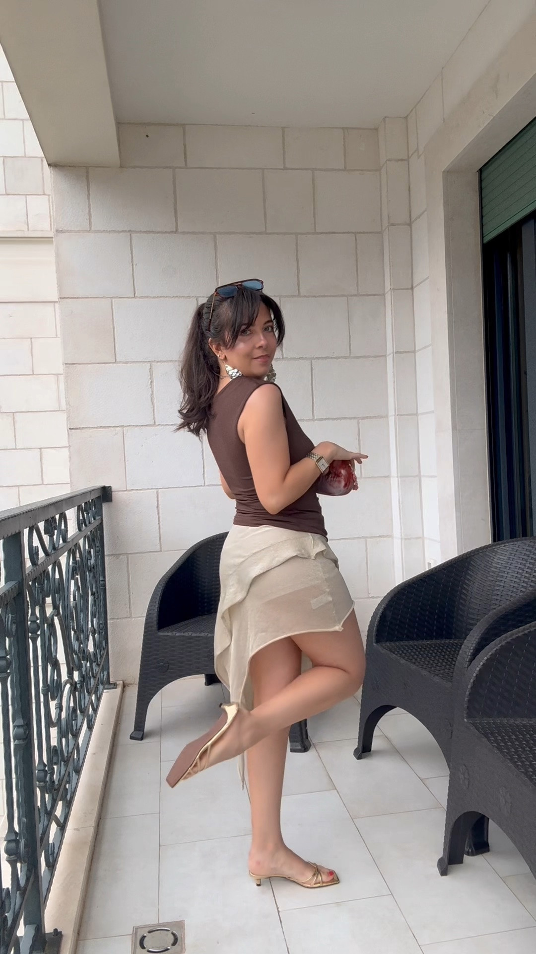 Vacation dinner outfit ✔️✨ This asymmetrical top + ruffle mini skirt combo is giving effortless European summer. Linked all the details 🤎🌊

#LTKootd #LTKgrwm #LTKSeasonal