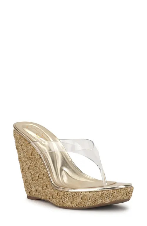 Jessica Simpson Jyseta Platform Wedge Flip Flop in Clear at Nordstrom, Size 9 | Nordstrom