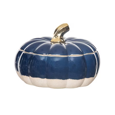 Gallerie II Blue & Khaki Large Pumpkin Canister | Target