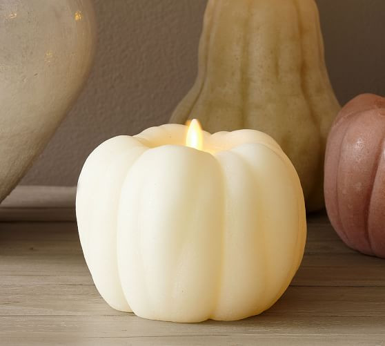Premium Flickering Flameless Wax Pumpkin Candle | Pottery Barn (US)