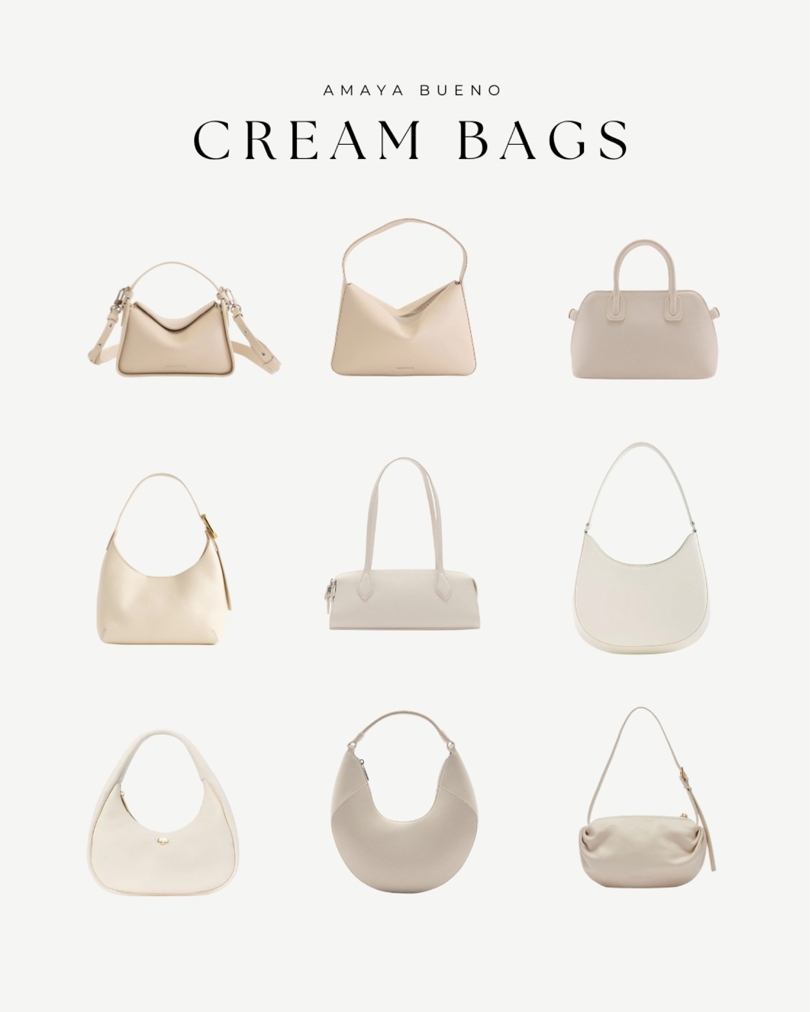 Some cream bag options perfect for the winter, spring and summer!