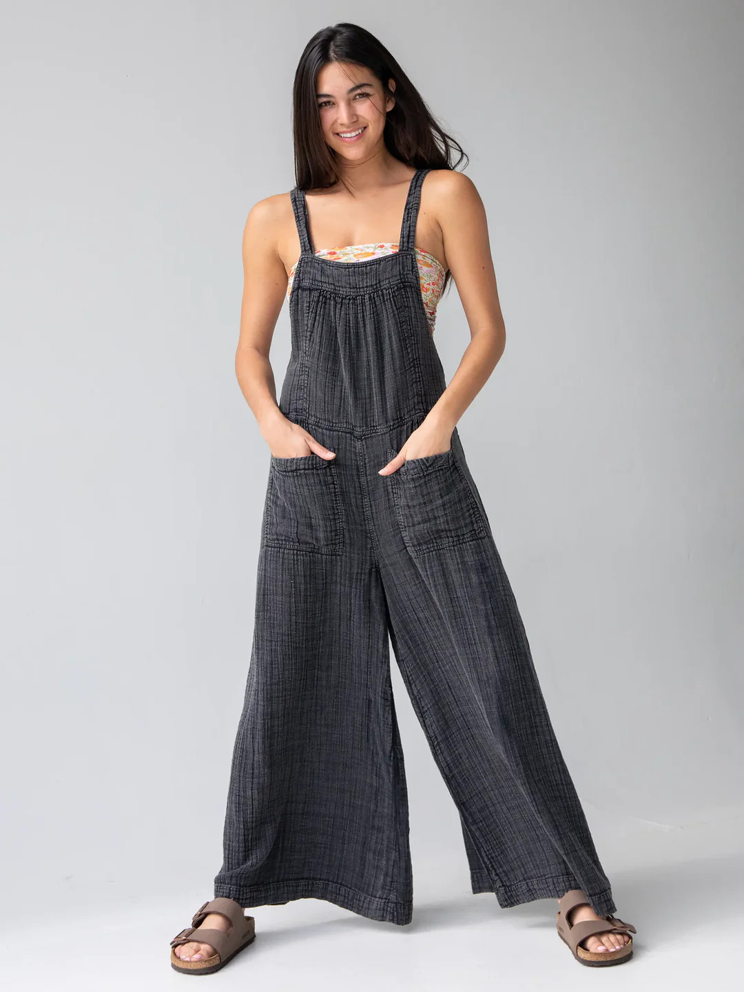 Dakota Tie Overall - Washed Black Cotton | Natural Life