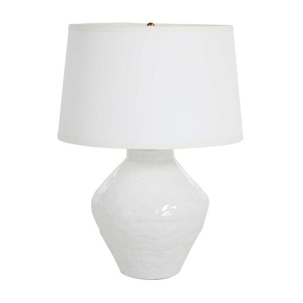 Osborn Textured White and Antique Brass One-Light Table Lamp | Bellacor