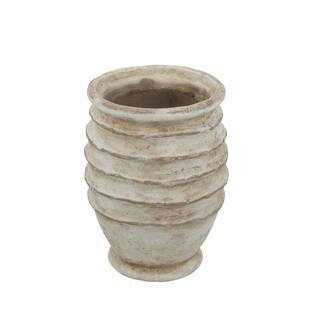 A & B Home 13 in. Brown Cement Cylinder Decorative Vase C8388 - The Home Depot | The Home Depot