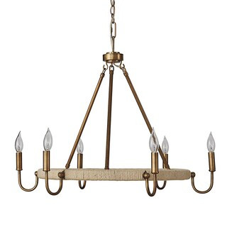 Savannah 6-Light Jute Wrapped Chandelier | Ballard Designs, Inc.