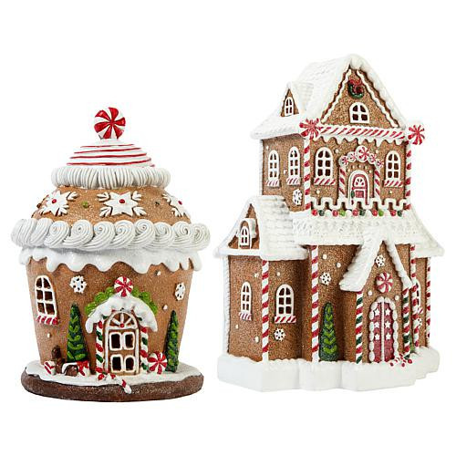Winter Lane LED Gingerbread Houses Set of 2 | HSN