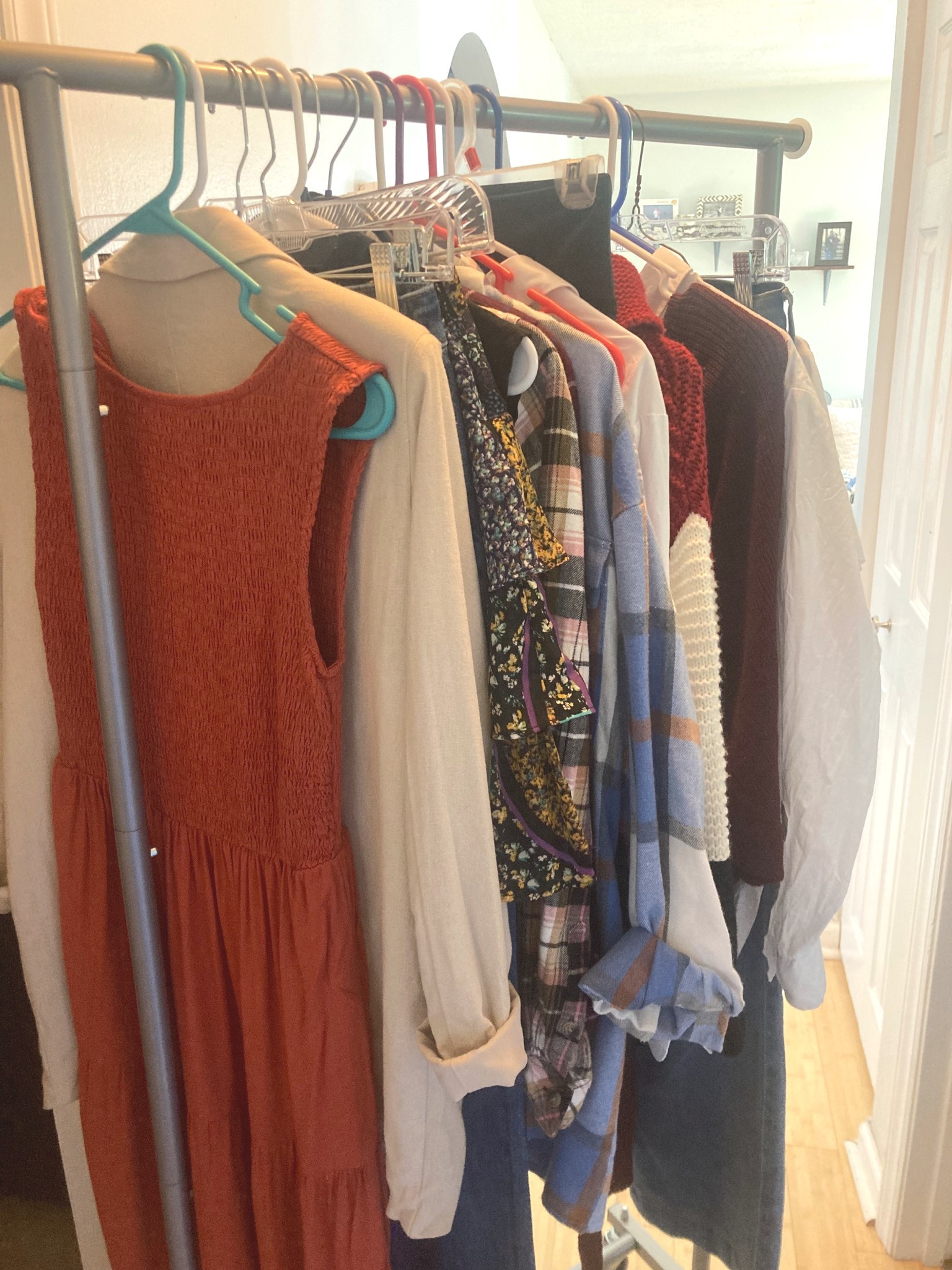 Fall clothes make us happy 😊 
Rust dress, plaid, stripe sweater, white shirt 

#LTKFindsUnder100 #LTKFindsUnder50 #LTKSeasonal