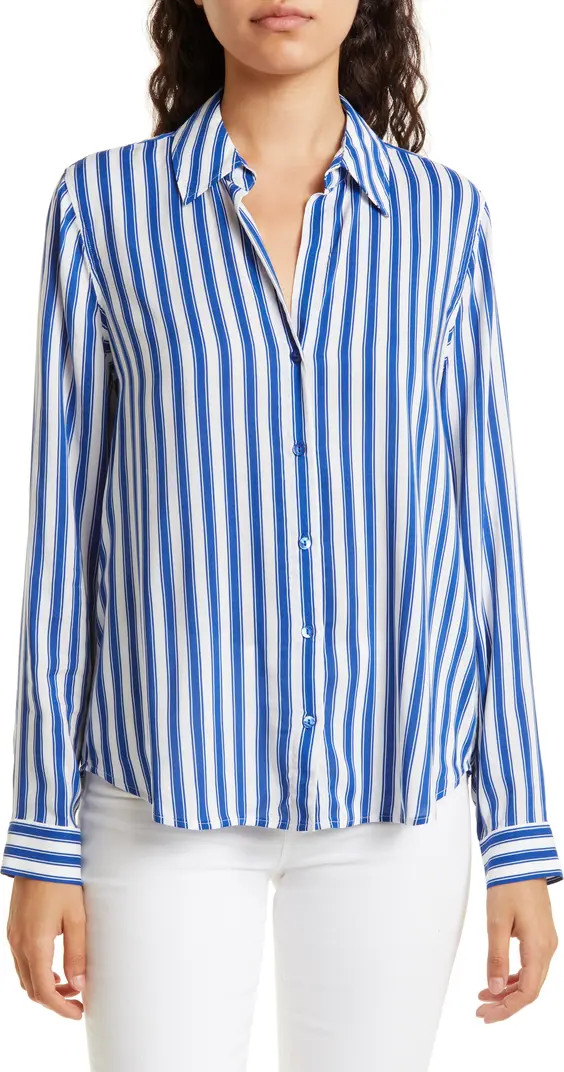 L'AGENCE Holly Stripe Long Sleeve Button-Up Shirt | Nordstrom | Nordstrom