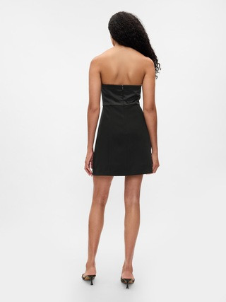 Strapless Mixed Media Mini Dress | Gap (CA)