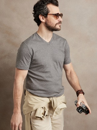 Luxury Touch Performance V-Neck T-Shirt | Banana Republic (US)