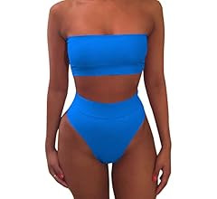 Pink Queen Women's Removable Strap Wrap Pad Cheeky High Waist Bikini Set Swimsuit | Amazon (US)