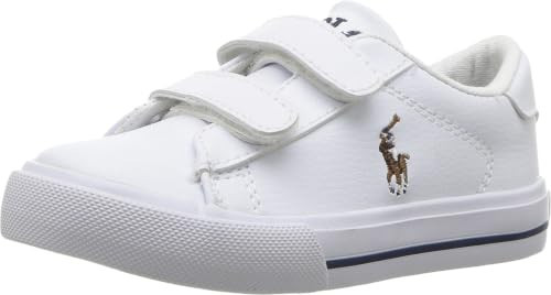 Polo Ralph Lauren Kids Unisex-Kid's Easton II Sneaker, White Tumbled Multi pop, 6.5 Medium US Big Kid | Amazon (US)