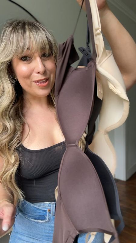 Skims Bra reviews!!!! Trying on Skims best selling bras. Sharing my thoughts on the Fits Everybody Plunge bra in Onyx, Wireless Form Push-Up Plunge Bra in Espresso, and the Weightless Scoop Bra in Sand. Wearing a 34c in all 

#LTKStyleTip