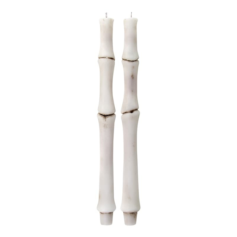 2-Count White Bone Taper Bleeder Candle, 12" | At Home
