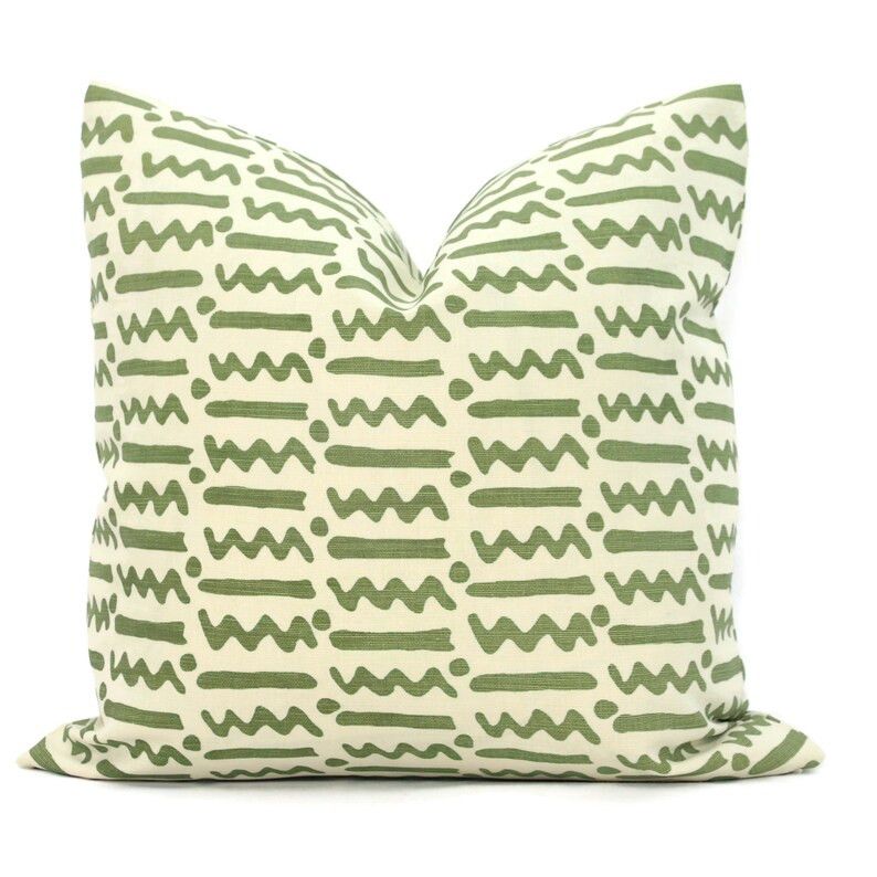 Quadrille Jungle Green Jaybee Decorative Pillow Cover  18x18, 20x20, 22x22, Eurosham or lumbar, p... | Etsy (US)