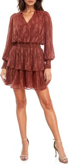 Socialite Smocked Tiered Ruffle Long Sleeve Minidress | Nordstrom | Nordstrom