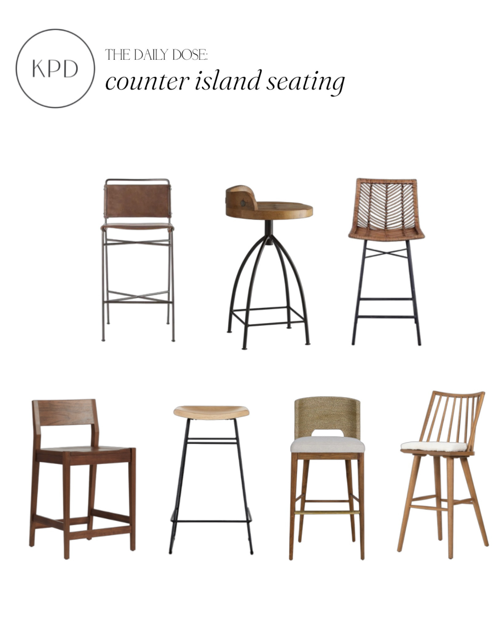 kpd the daily dose: counter island seating with warm wood tones from mcgee & co., pottery barn, lulu & georgia 

#LTKstyletip #LTKhome