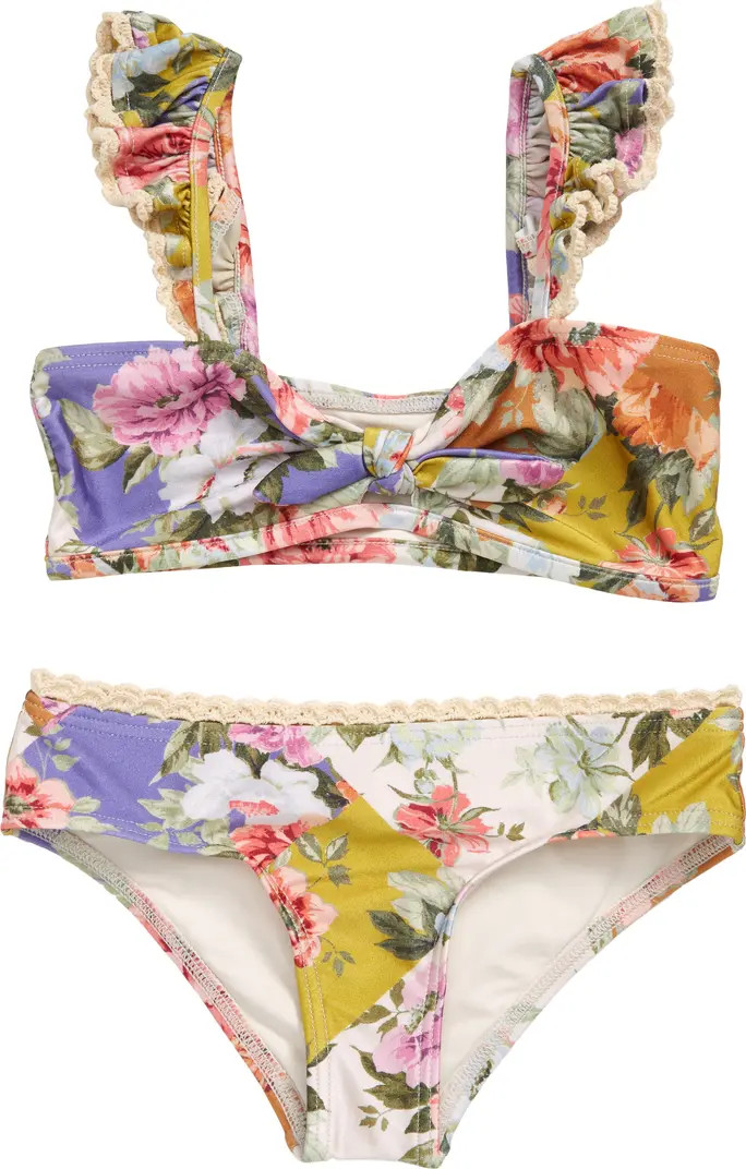 Zimmermann Kids' Pattie Crochet Trim Two-Piece Swimsuit | Nordstrom | Nordstrom
