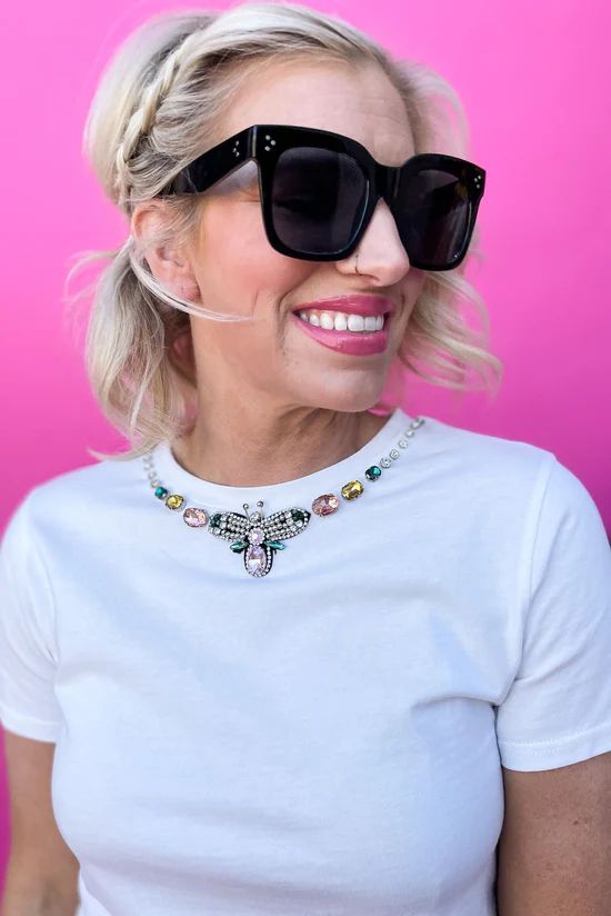 White Bee Jewel Collar T Shirt | Shop Style Your Senses
