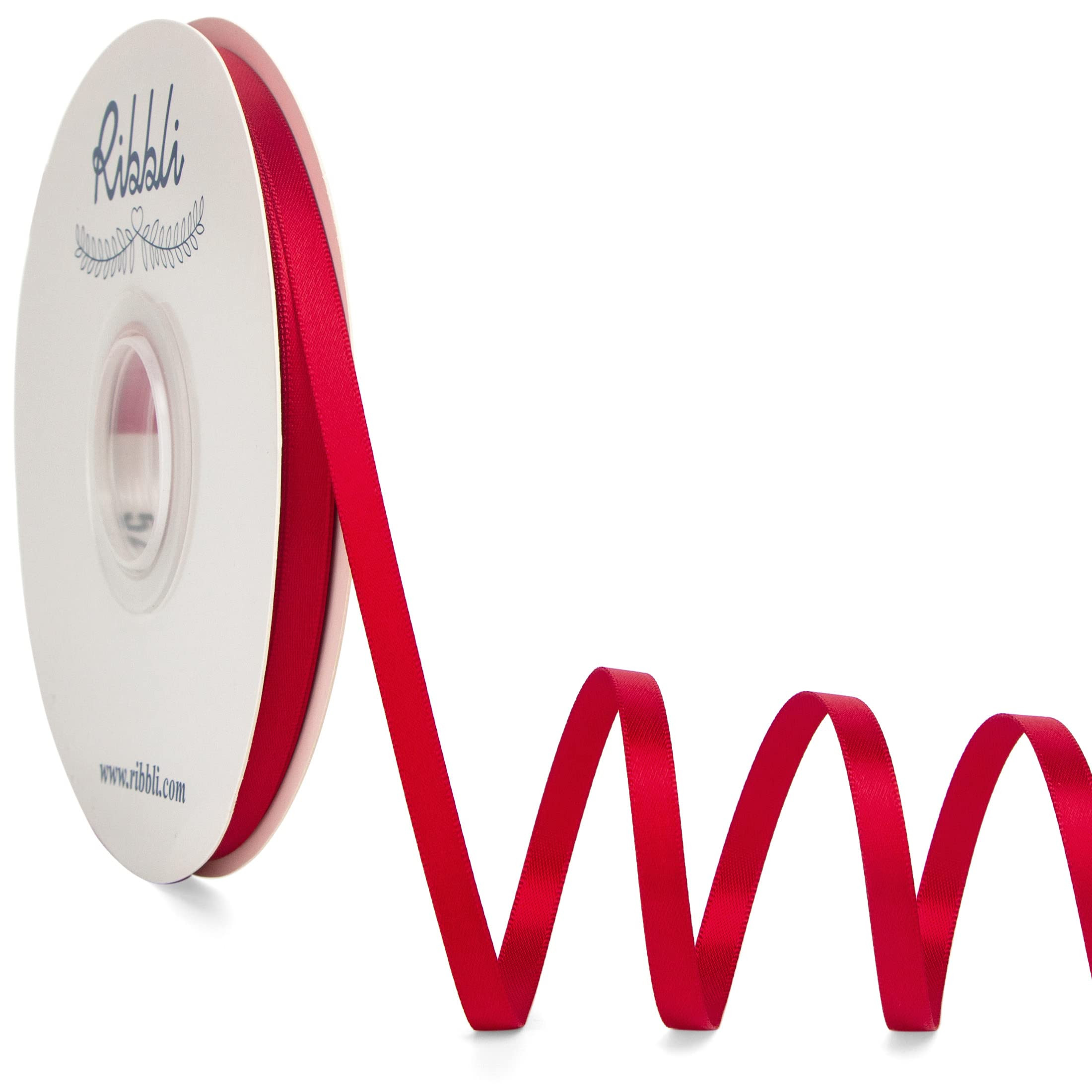 Ribbli Red Satin Ribbon,Double Faced Satin 1/4 inch x Continuous 50 Yards,Red Ribbon Use for Bows... | Amazon (US)