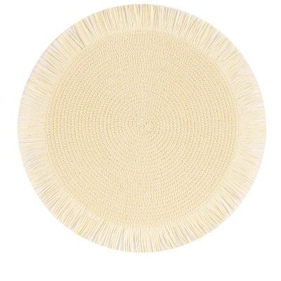 Set of 4 Ivory Fringed Placemats - Shiraleah | Target