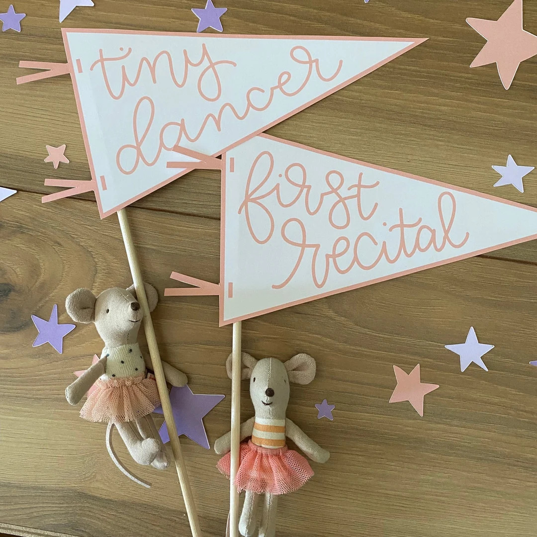 First Dance Recital Pennant, Tiny Dancer Flag, Dance Sign, Dancer Gift, Ballet Sign, Recital Pres... | Etsy (US)