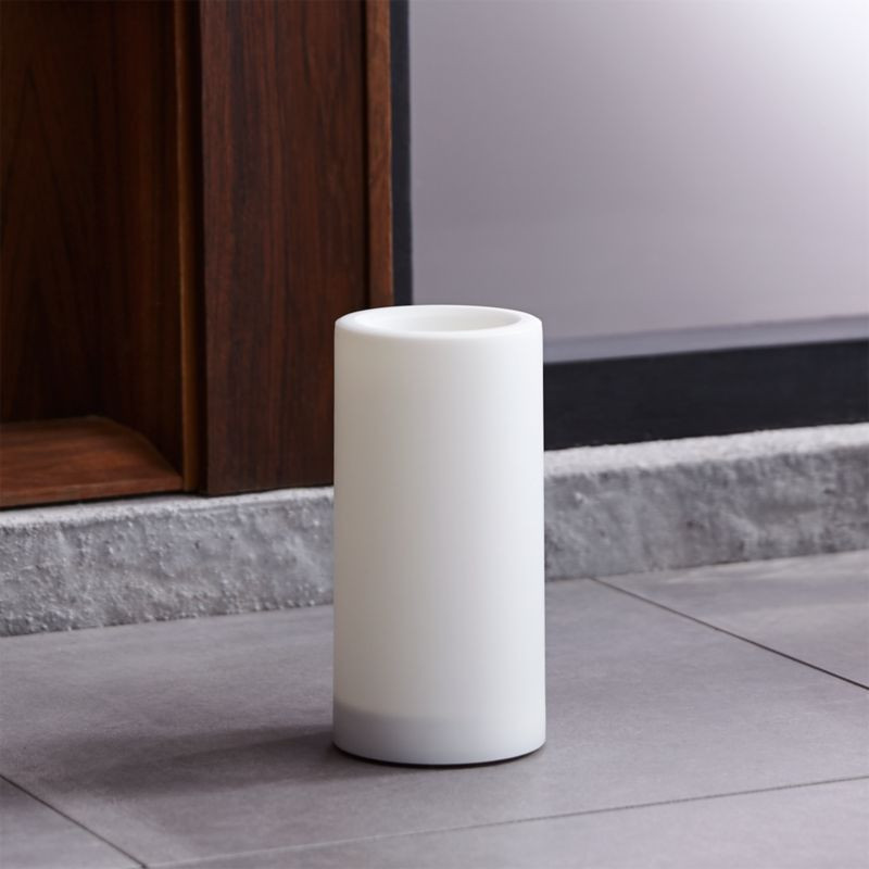 Indoor/Outdoor 4"x8" Pillar Candle with Timer + Reviews | Crate & Barrel | Crate & Barrel