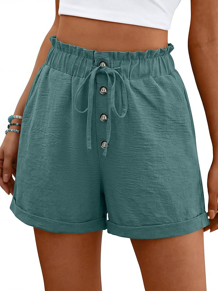 ANRABESS Womens Shorts Casual Summer High Waisted Elastic Drawstring Comfy Lounge Wide Leg Short ... | Amazon (US)